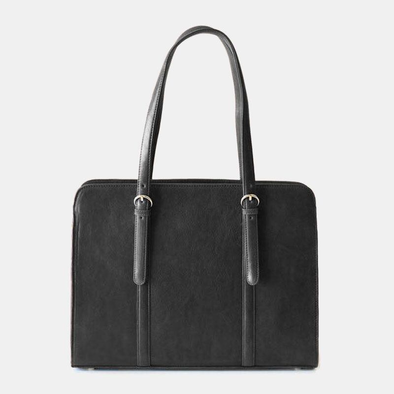 Dame Pu-læder Med Stor Kapacitet Multi-lomme Casual Business Cabriolet Tote Håndtaske Crossbody Taske