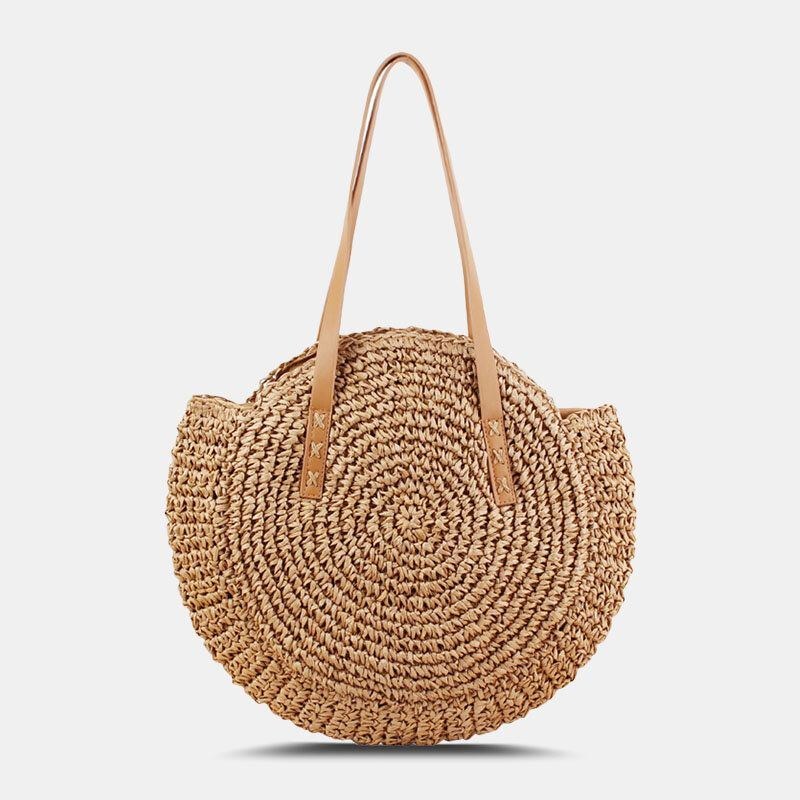 Dame Simplicity Stripe Straw Bag Håndtasker Tote Retro Beach Bag