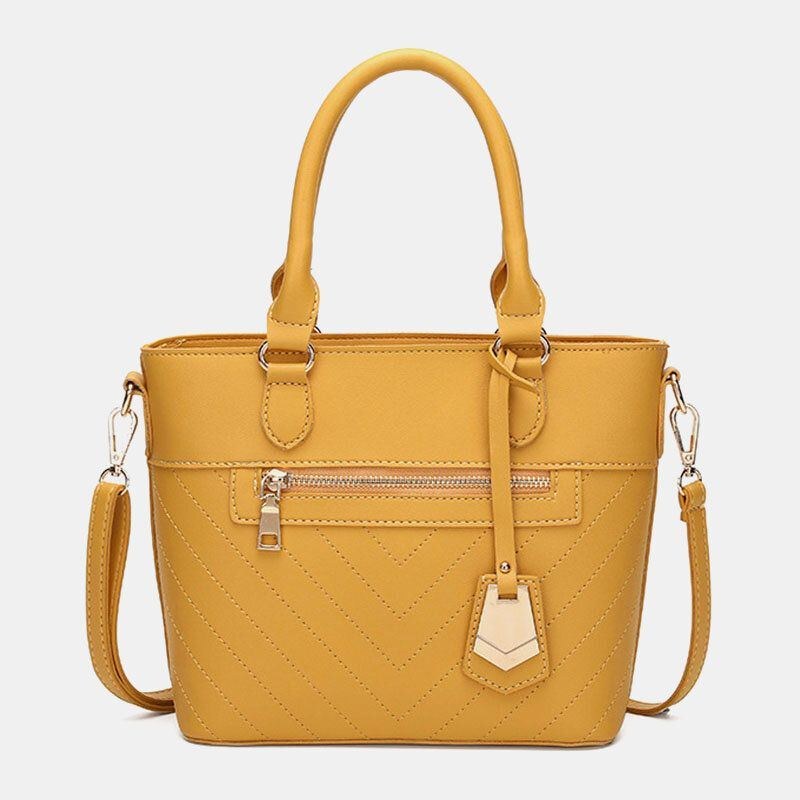 Dame Solid Commuter Satchel Crossbody Taske Skuldertaske Håndtaske