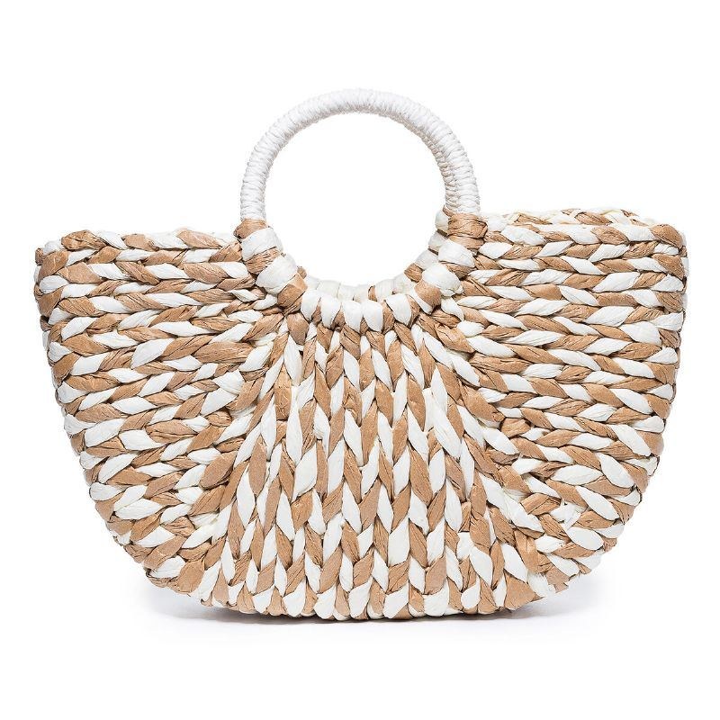 Dame Sommer Straw Bag Håndtaske Outdoor Casual Taske Håndtag Satchel