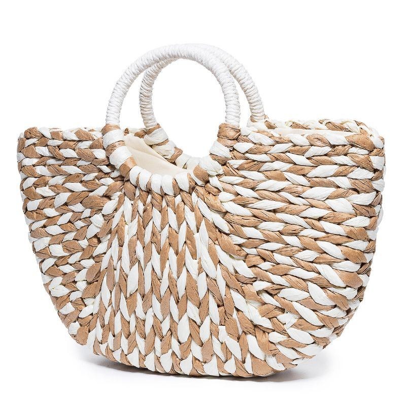 Dame Sommer Straw Bag Håndtaske Outdoor Casual Taske Håndtag Satchel