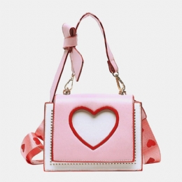 Dame Valentinsdag Hollow Out Love Broderet Crossbody Taske Skuldertaske Håndtaske