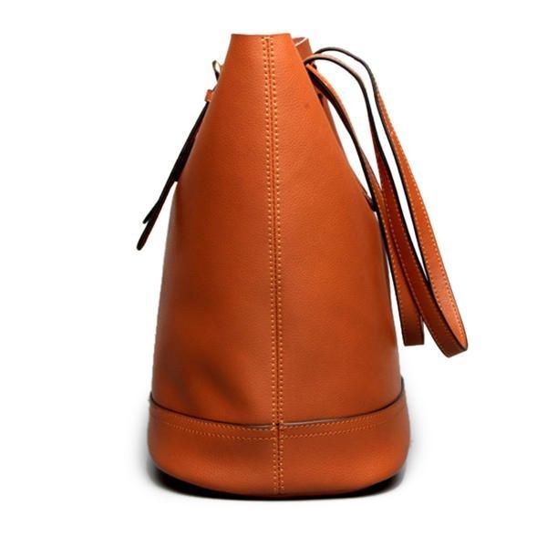 Håndtaske I Ægte Læder Til Kvinder High End Tote Bag Bucket Bag