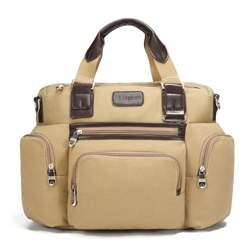 Herre Canvas Business Casual Travel Laptop Taske Håndtaske