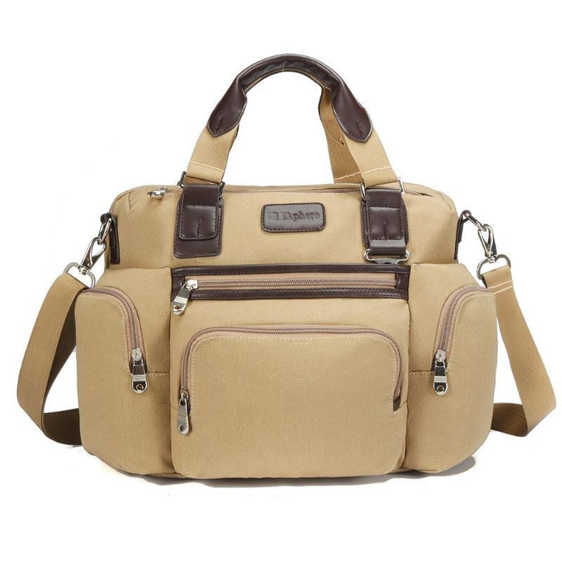 Herre Canvas Business Casual Travel Laptop Taske Håndtaske