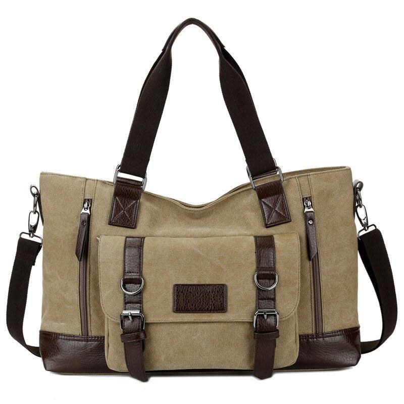 Herre Canvas Casual Skulder Sling Bag Håndtaske Rejsetaske