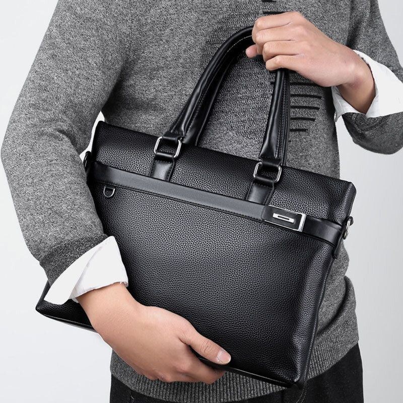 Herre Imiteret Læder Business 15.6 Tommer Bærbar Taske Dokumentmapper Håndtaske Crossbody Taske