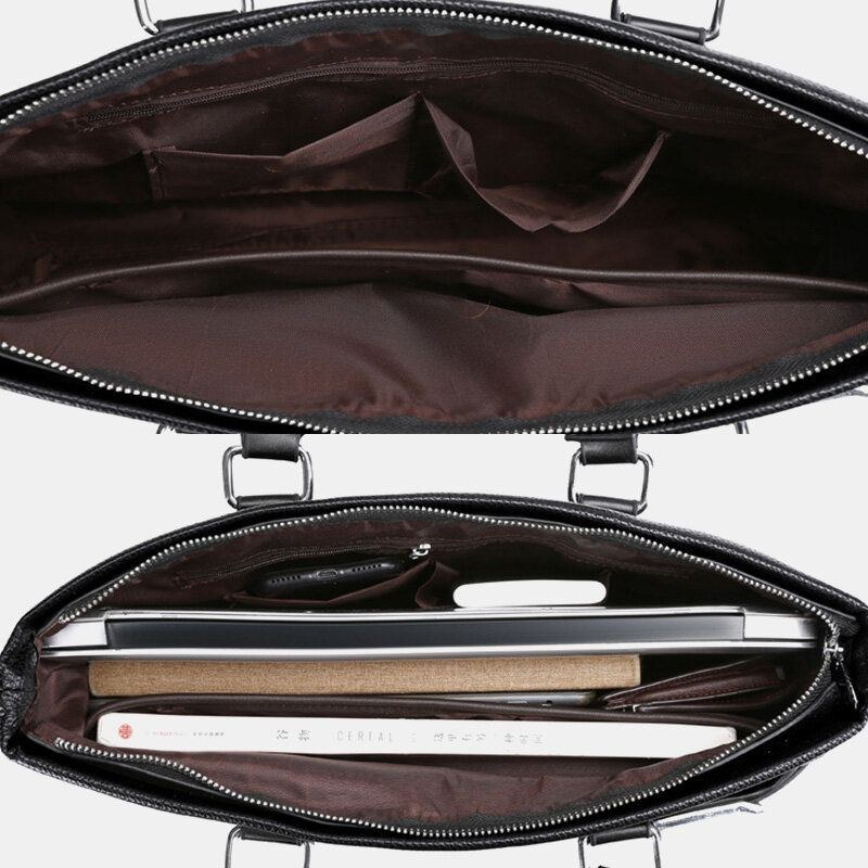 Herre Imiteret Læder Business 15.6 Tommer Bærbar Taske Dokumentmapper Håndtaske Crossbody Taske