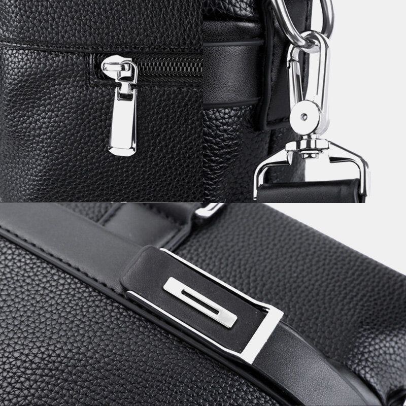 Herre Imiteret Læder Business 15.6 Tommer Bærbar Taske Dokumentmapper Håndtaske Crossbody Taske