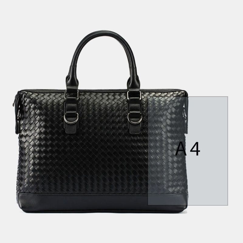 Herre Imiteret Læder Multi-bære 14 Tommer Bærbar Taske Dokumentmappe Business Håndtaske Crossbody Taske