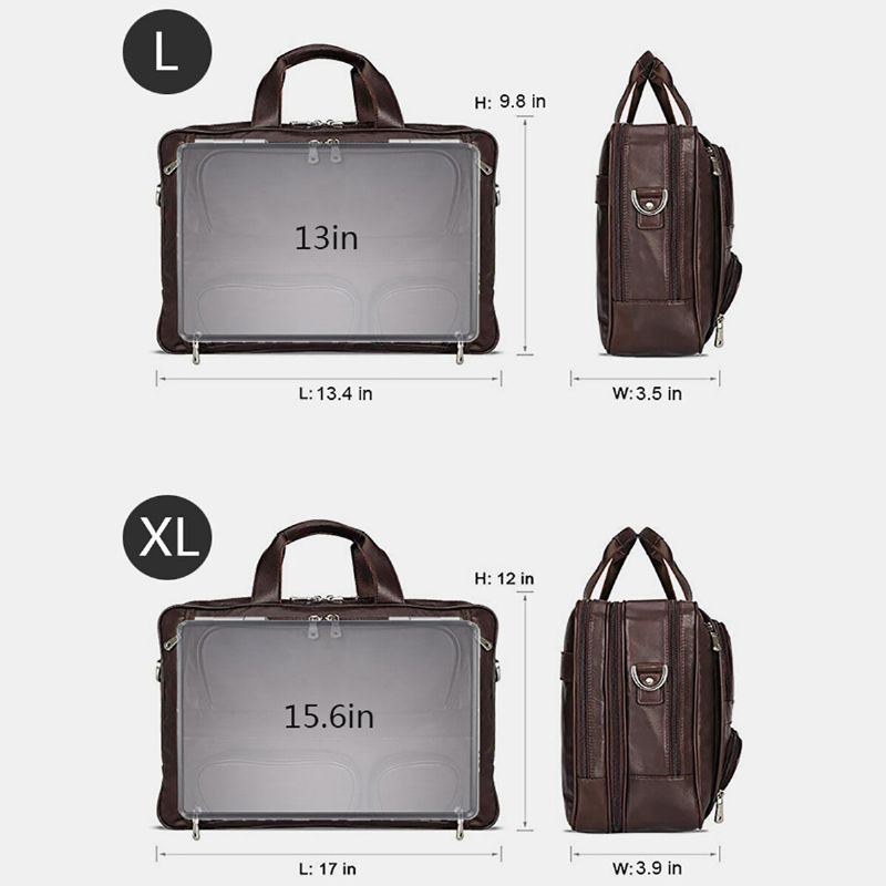 Herre Multifunktion Multi-lomme Vandtæt 15.6 Tommer Bærbar Taske Dokumentmappe Business Håndtaske Crossbody Taske Lærertaske