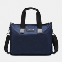 Herre Nylon Vandtæt 14 Tommer Bærbar Taske Multi-lags Dokumentmapper Håndtaske Crossbody Taske