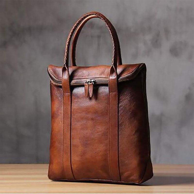 Herre Pu Læder Ensfarvet Retro Business Style 13.3 Tommer Mode Laptop Taske Briefcase Håndtaske