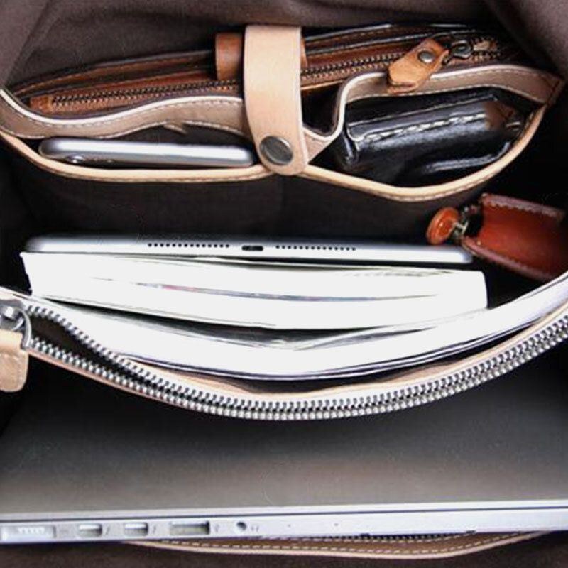 Herre Pu Læder Ensfarvet Retro Business Style 13.3 Tommer Mode Laptop Taske Briefcase Håndtaske