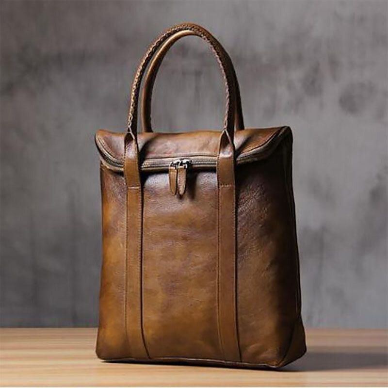 Herre Pu Læder Ensfarvet Retro Business Style 13.3 Tommer Mode Laptop Taske Briefcase Håndtaske