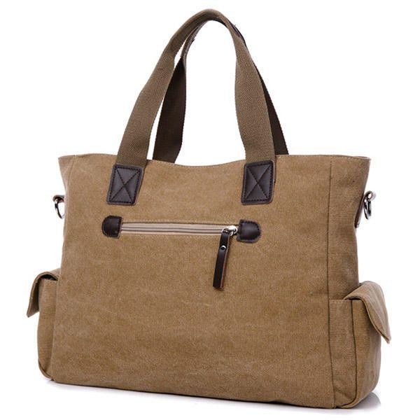 Stor Kapacitet Mænd Kvinder Canvas Multifunktionel Crossbody Taske Canvas Outdoor Håndtaske