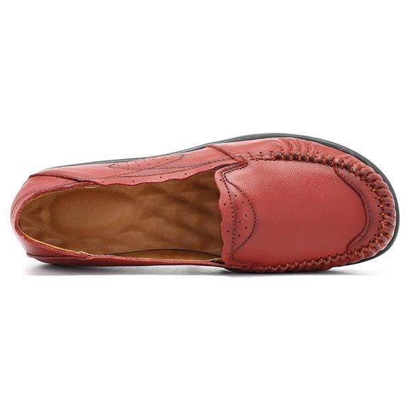 Ægte Læder Kvinder Comfy Casual Flat Loafers