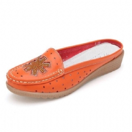 Casual Hollow Out Slip On Flat Loafers Til Kvinder