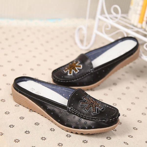 Casual Hollow Out Slip On Flat Loafers Til Kvinder