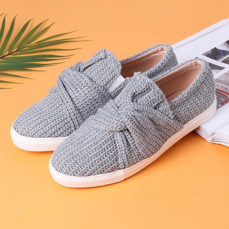 Dame Åndbar Knitting Knot Flat Loafers