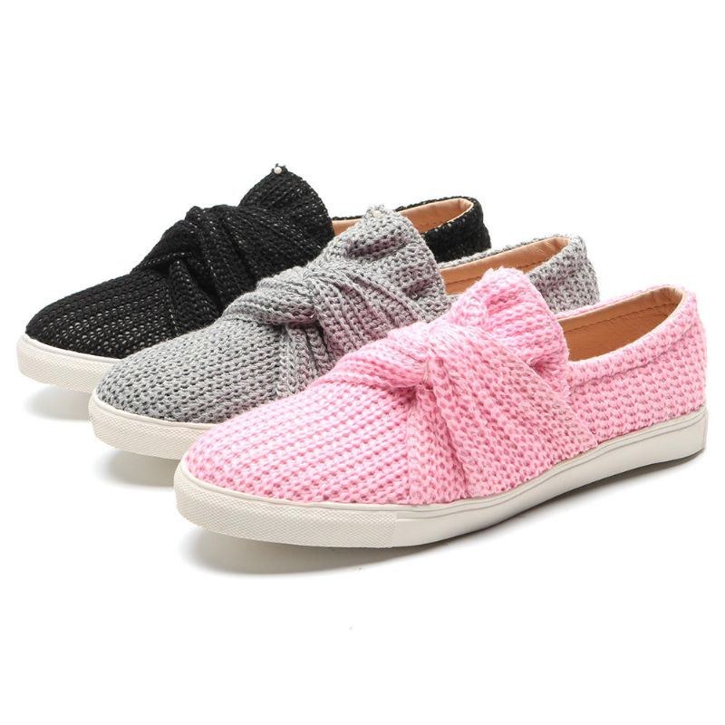 Dame Åndbar Knitting Knot Flat Loafers