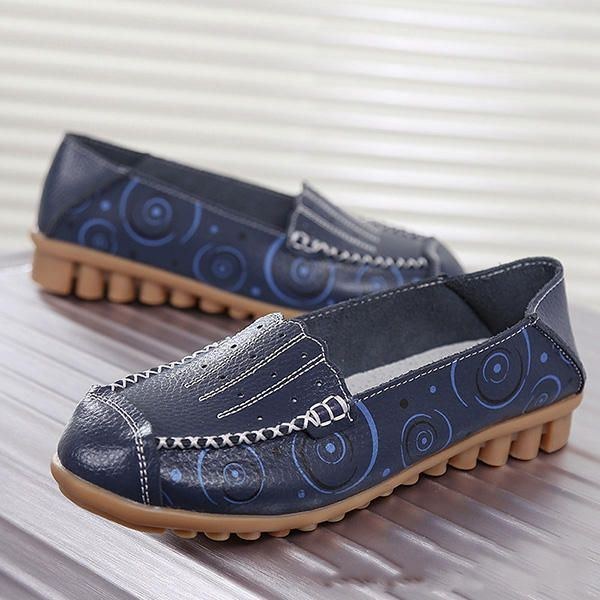 Dame Blød Sål Casual Comfy Slip On Flat Loafers