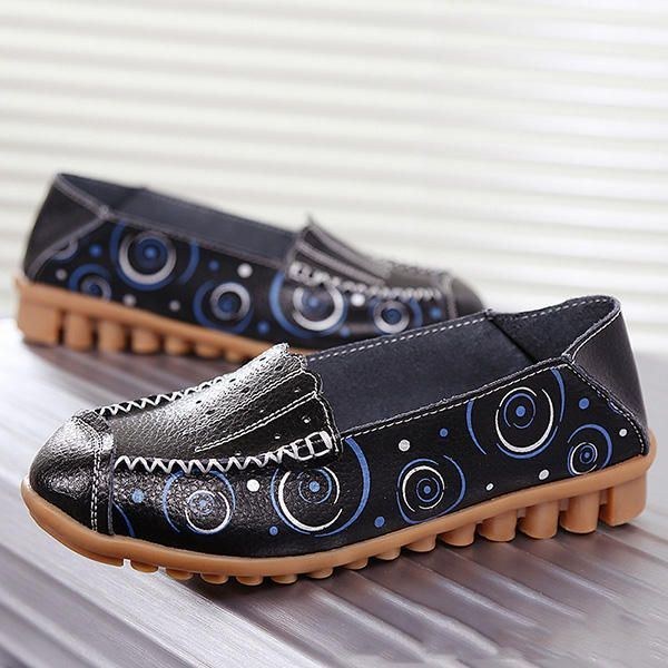 Dame Blød Sål Casual Comfy Slip On Flat Loafers