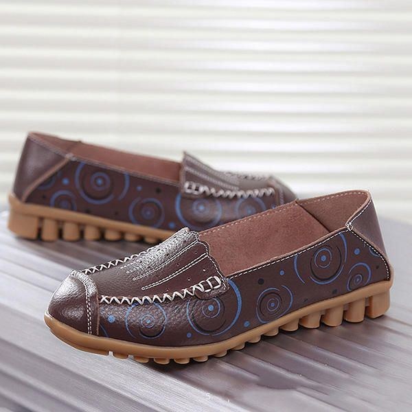 Dame Blød Sål Casual Comfy Slip On Flat Loafers