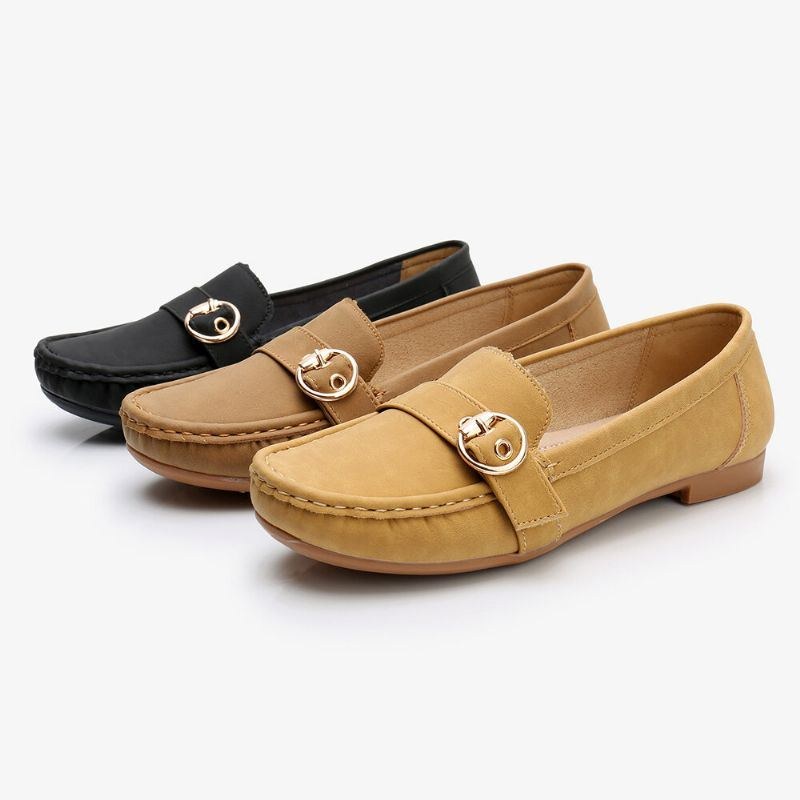 Dame Blød Sål Metalspænde Slip On Casual Daily Flats