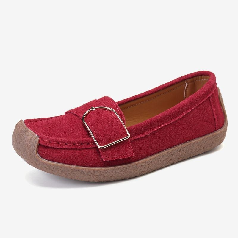 Dame Blød Sål Spænde Åndbar Casual Slip On Flats