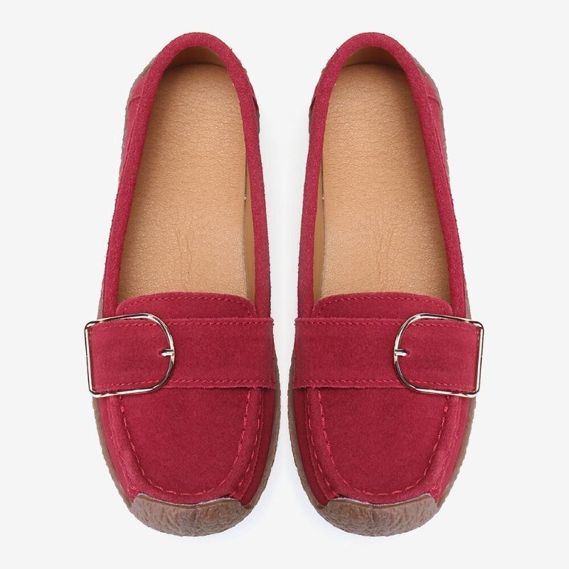 Dame Blød Sål Spænde Åndbar Casual Slip On Flats