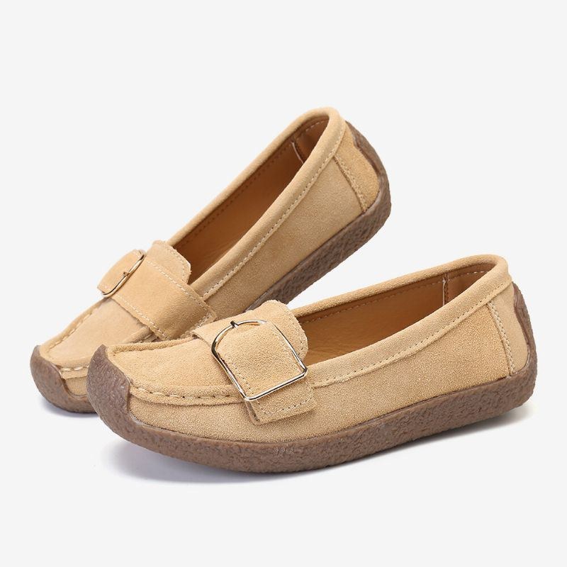 Dame Blød Sål Spænde Åndbar Casual Slip On Flats