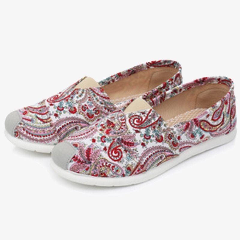 Dame Blødt Mønster Klud Slip On Flat Loafers