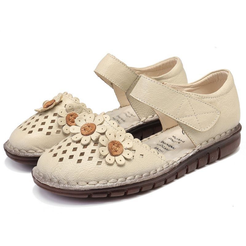 Dame Blomster Decor Hollow Comfy Krogløkke Casual Flats