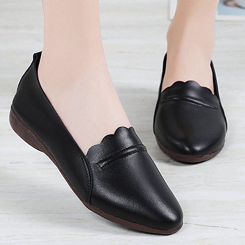 Dame Blondestrim Behagelig Blød Sål Casual Slip On Flats Loafers