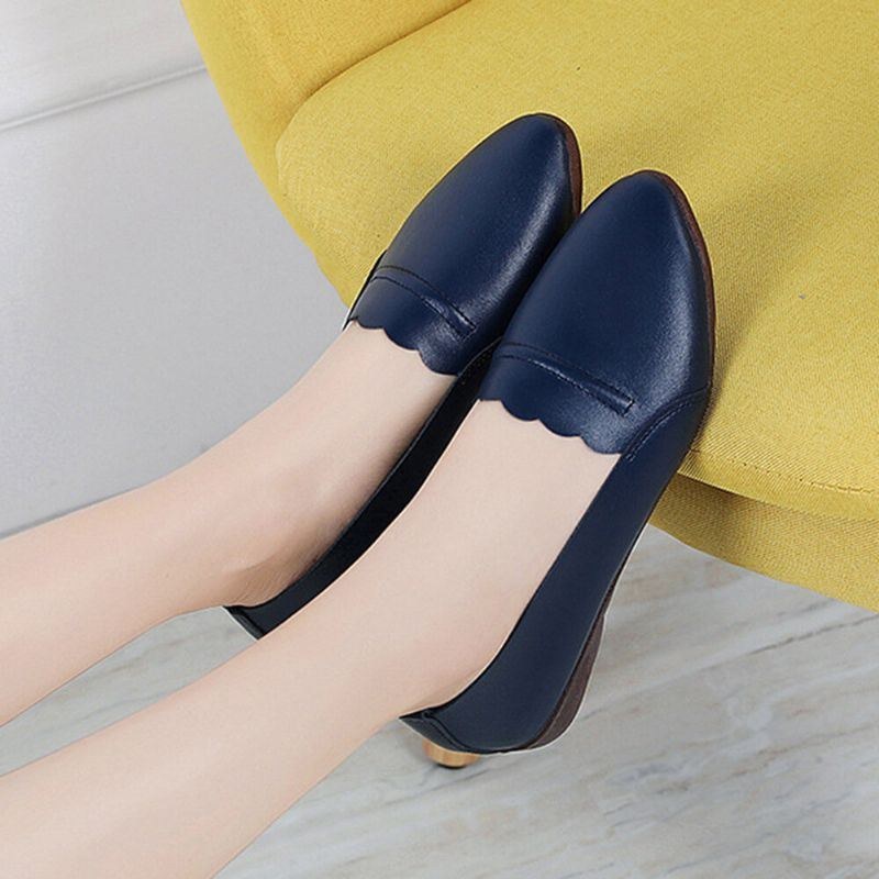 Dame Blondestrim Behagelig Blød Sål Casual Slip On Flats Loafers