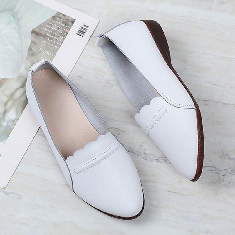 Dame Blondestrim Behagelig Blød Sål Casual Slip On Flats Loafers