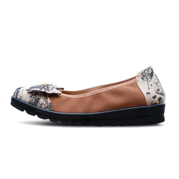 Dame Bowknot Slip On Casual Runde Toe Flats Loafers