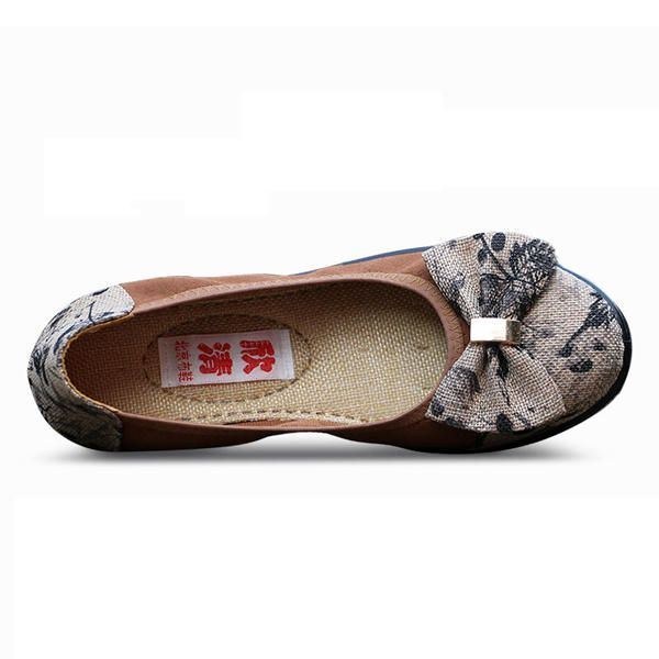 Dame Bowknot Slip On Casual Runde Toe Flats Loafers