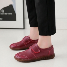 Dame Brief Kohud Læder Blød Sål Skridsikker Comfy Flats Casual Sko