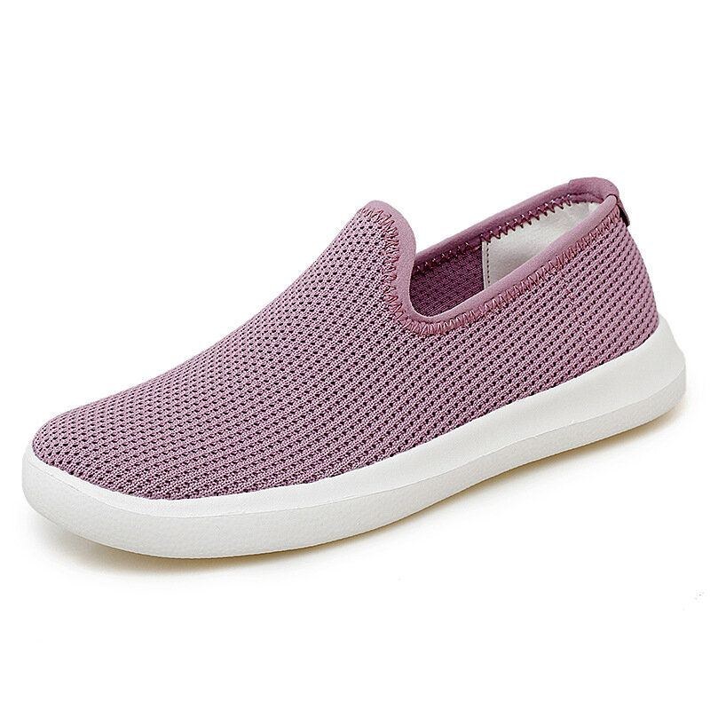 Dame Casual Åndbar Mesh Klud Blød Sål Slip-on Loafers