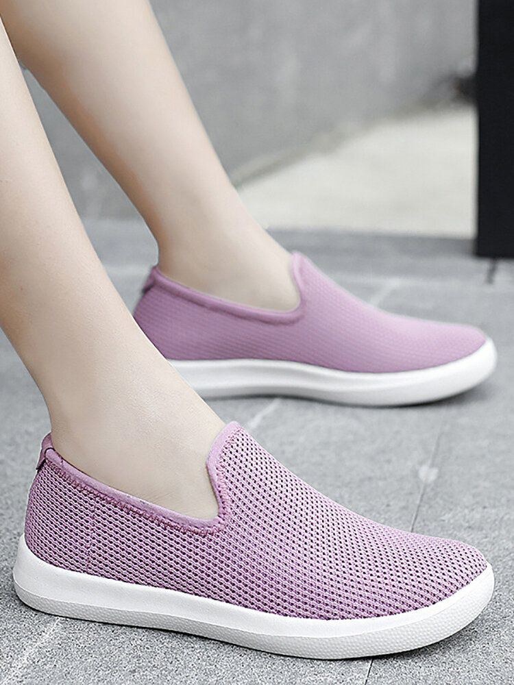 Dame Casual Åndbar Mesh Klud Blød Sål Slip-on Loafers