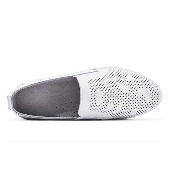 Dame Casual Åndbare Loafers Udhulede Slip-on Bløde Flade Sko