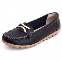 Dame Casual Autumn Flats Rund Toe Sko Blødbund Flade Loafers