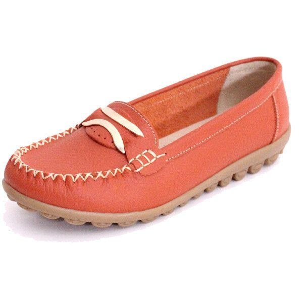 Dame Casual Autumn Flats Rund Toe Sko Blødbund Flade Loafers