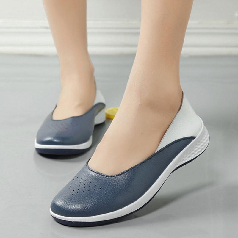 Dame Casual Bløde Syninger Slip On Flats Loafers