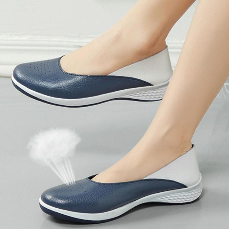 Dame Casual Bløde Syninger Slip On Flats Loafers