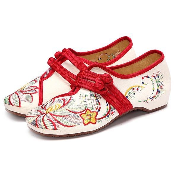 Dame Casual Brodery Floral Slip On Outdoor Flat Shoes