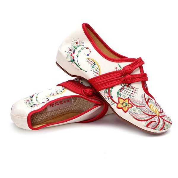 Dame Casual Brodery Floral Slip On Outdoor Flat Shoes