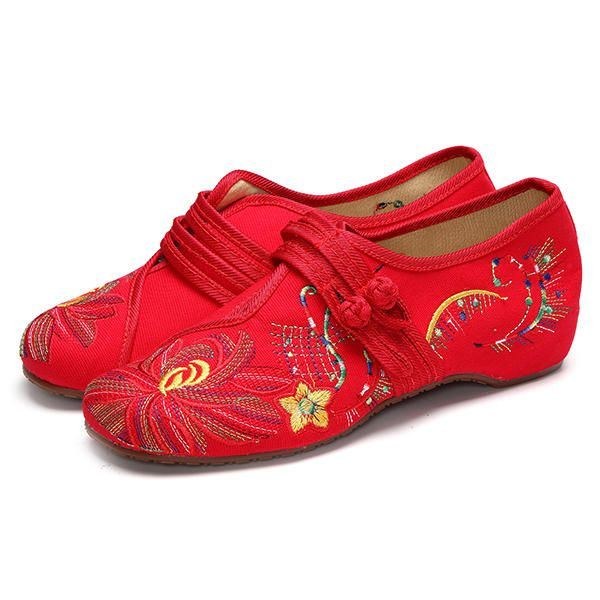 Dame Casual Brodery Floral Slip On Outdoor Flat Shoes